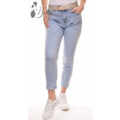   Halványkék "Loose Fit" farmer nadrág + öv XS, S, M, L, XL