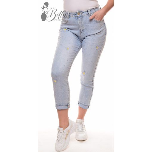 Strasszköves és pillangó mintás farmer nadrág XS, S, M, L, XL