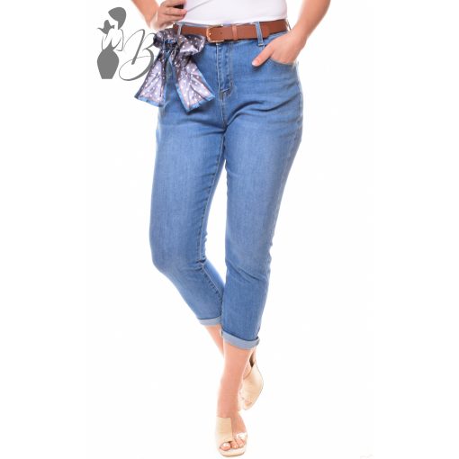 Középkék színű farmer nadrág + öv XS, S, M, L, XL