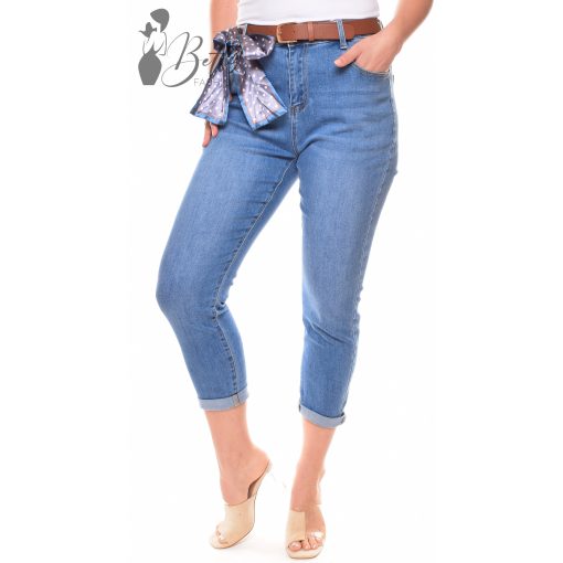 Középkék színű farmer nadrág + öv XS, S, M, L, XL