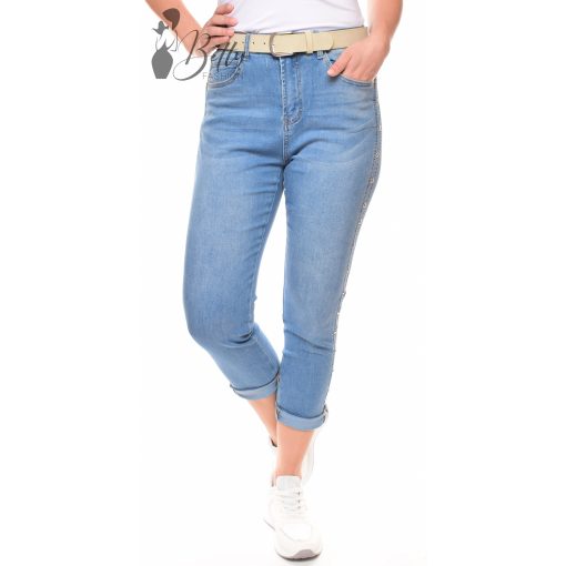 Oldalt szegecses farmer nadrág + öv XS, S, M, L, XL