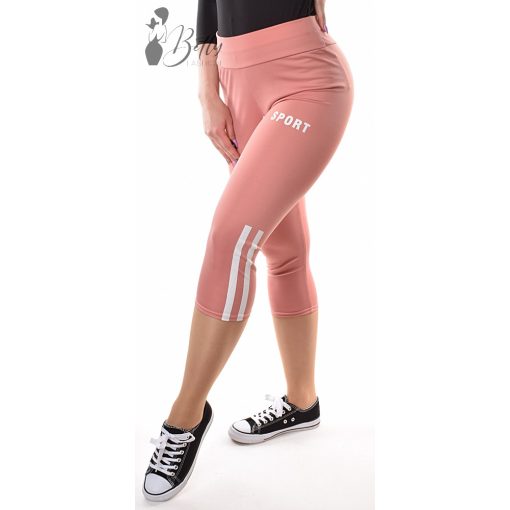 Sport feliratos és oldalán csíkos leggings M/L, XL/3XL