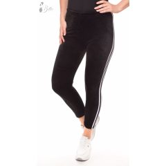 Oldalt csíkos, puha plüss legging S/M