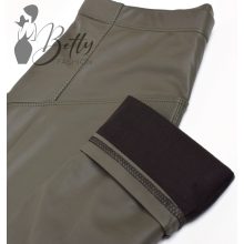Sötétzöld színű polár bélelt, műbőr legging XS/S, S/M, M/L, L/XL