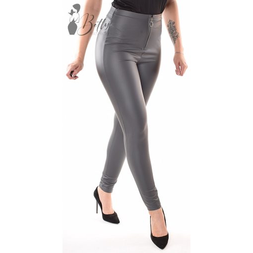 Elől cipzáros, műbőr leggings S/M, L/XL