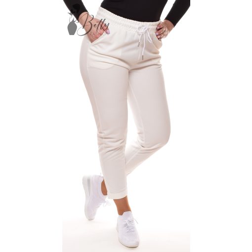 Fehér színű,  gumis derekú, lenge nadrág XS/S, S/M, M/L, L/XL