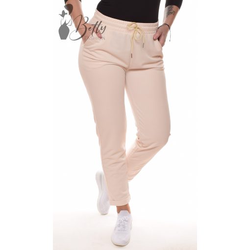 Bézs színű, visszahajtott szárú, lenge nadrág XS/S, S/M, M/L, L/XL