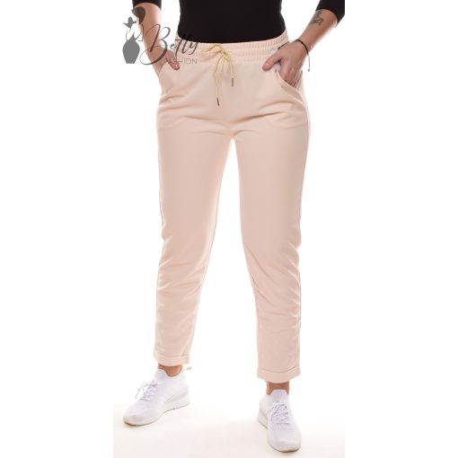 Bézs színű, visszahajtott szárú, lenge nadrág XS/S, S/M, M/L, L/XL