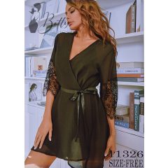   Csipkés ujjú köntös + bugyi, erotikus  szett - méret nélküli