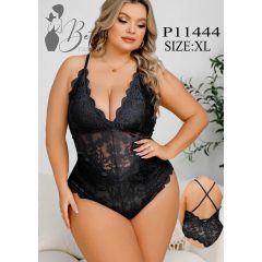 Fekete színű, csipkés, erotikus body XL, XXL