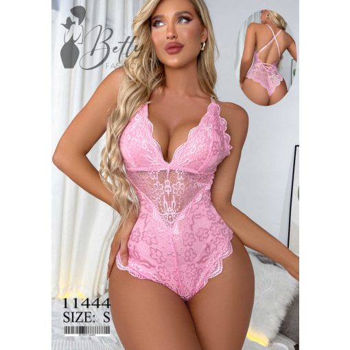 Rózsaszínű, csipkés, erotikus body
