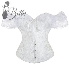   Fehér színű fűző és tanga, erotikus szett - S, M, L, XL, XXL