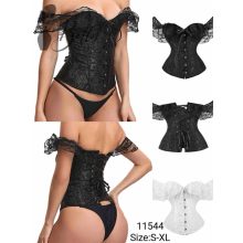 Fehér színű fűző és tanga, erotikus szett - S, M, L, XL, XXL