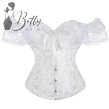 Fehér színű fűző és tanga, erotikus szett - S, M, L, XL, XXL