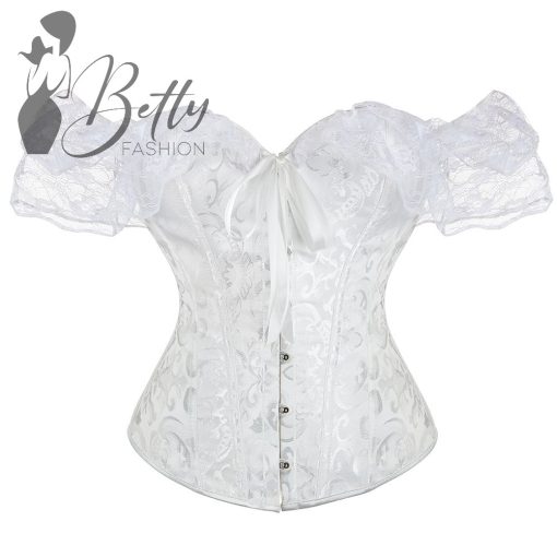 Fehér színű fűző és tanga, erotikus szett - S, M, L, XL, XXL