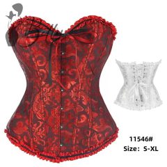   Piros-fekete színű fűző és tanga, erotikus szett - S, M, L, XL