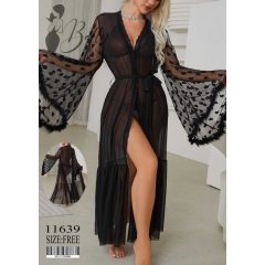 Fekete színű, hosszított köntös