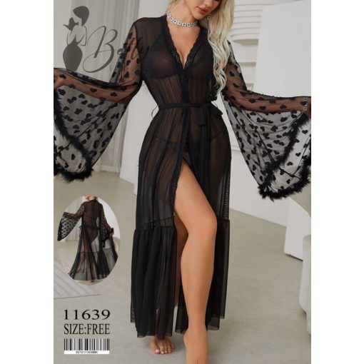 Fekete színű, hosszított köntös