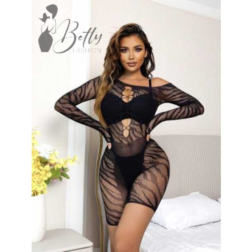 Fekete színű erotikus testharisnya - méret nélküli