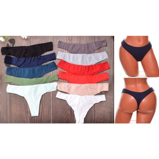 Egyszínű, kényelmi pamut tanga S, M, L, XL
