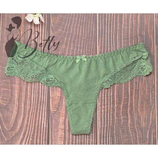 Széles pántos, csipkeszegélyes tanga