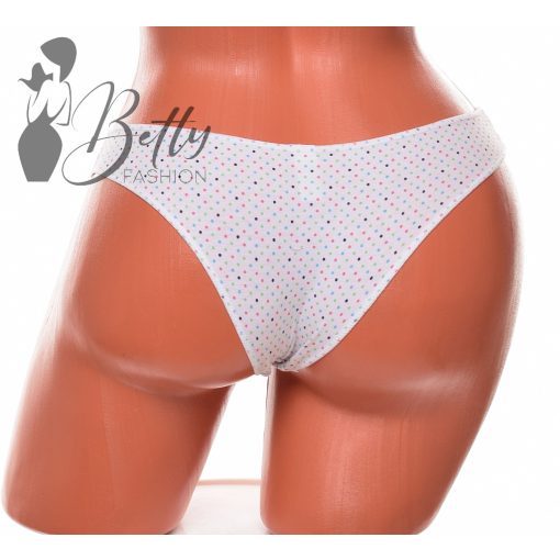 Fehér alapon, színes pöttyös bugyi S, M, L, XL