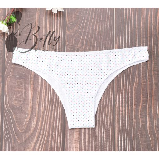 Fehér alapon, színes pöttyös bugyi S, M, L, XL