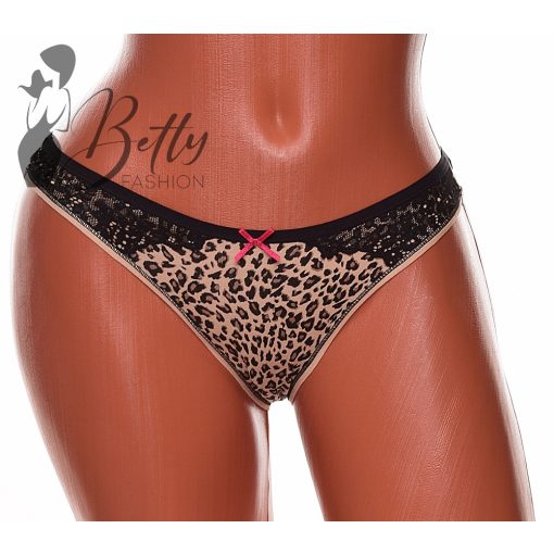 Párducmintás, oldalán csipkerátétes bugyi S, M, L, XL