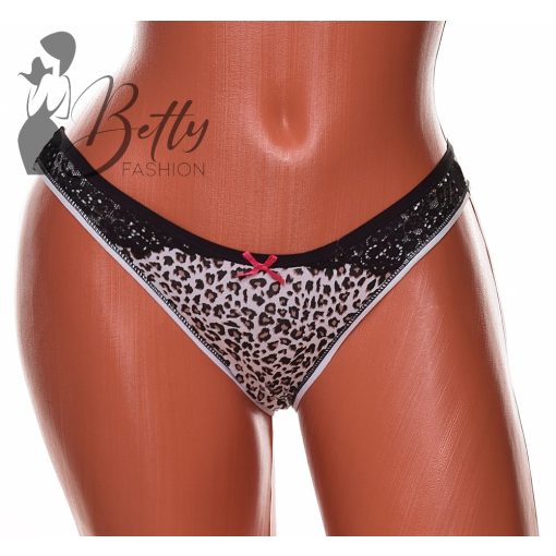 Párducmintás, oldalán csipkerátétes bugyi S, M, L, XL