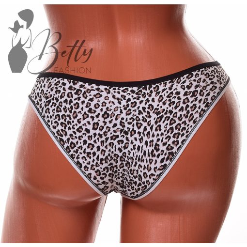 Párducmintás, oldalán csipkerátétes bugyi S, M, L, XL