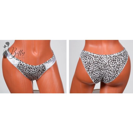 Párducmintás és selyembetétes bugyi S, M, L, XL