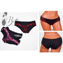 Fekete, elején eltérő színű betétes csipkebugyi S, M, L, XL