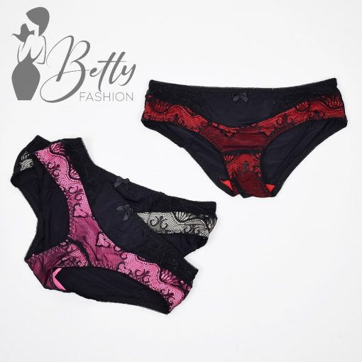 Fekete, elején eltérő színű betétes csipkebugyi S, M, L, XL