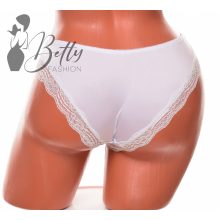 Fehér színű, csipkebetétes, selymes anyagú bugyi S, M, L, XL