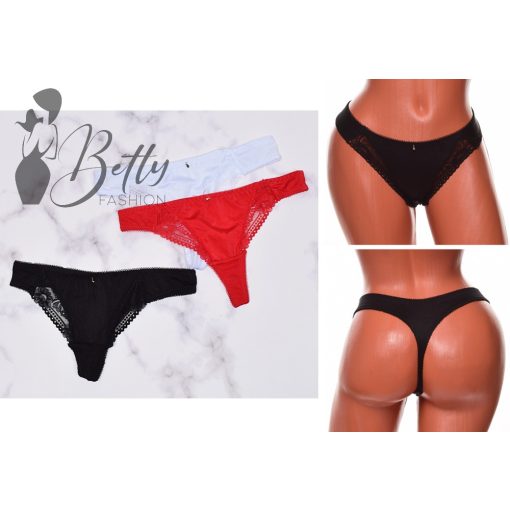 Csipkebetétes, fémdíszes tanga S, M, L, XL