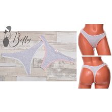 Szürke színű, csipkeszegélyes tanga S, M, L, XL