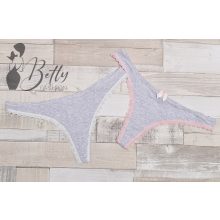 Szürke színű, csipkeszegélyes tanga S, M, L, XL