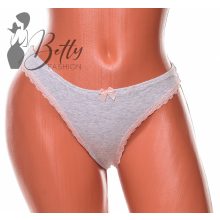 Szürke színű, csipkeszegélyes tanga S, M, L, XL