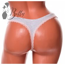 Szürke színű, csipkeszegélyes tanga S, M, L, XL