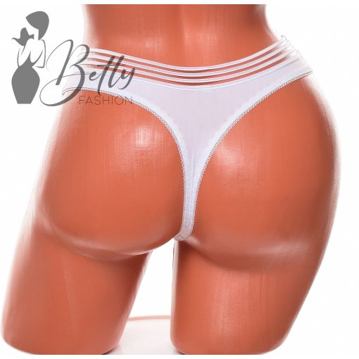 Fehér színű, tüllbetétes tanga S, M, L, XL
