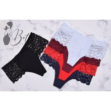 Nagyméretű, széles csipkepántos tanga XL, 2XL, 3XL, 4XL, 5XL