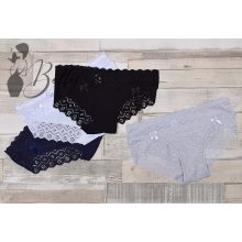 Egyszínű, csipkeszegélyes, pamut bugyi S, M, L, XL