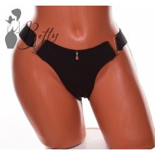 Fekete színű, lézer vágott, fémdíszes brazil bugyi S, M, L, XL, 2XL