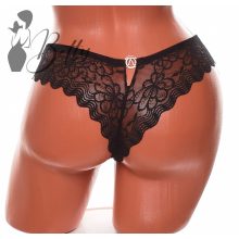 Hátul kivágott és fémdíszes, csipkés brazil bugyi S, M, L, XL