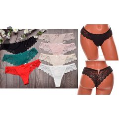   Hátul kivágott és fémdíszes, csipkés brazil bugyi S, M, L, XL