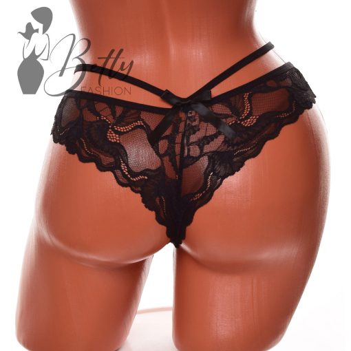 Derekán pántos, csipkés brazil bugyi S, M, L, XL