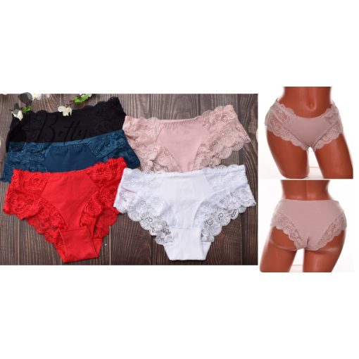 Egyszínű, csipkebetétes bugyi M, L, XL, XXL