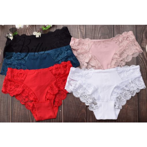 Egyszínű, csipkebetétes bugyi M, L, XL, XXL