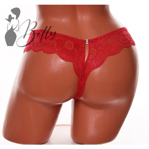 Csipkés, fenekén kivágott és fémdíszes tanga S, M, L, XL