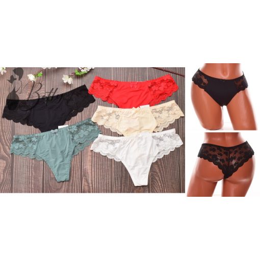 Oldalt és fenekén csipkés brazil bugyi S, M, L, XL
